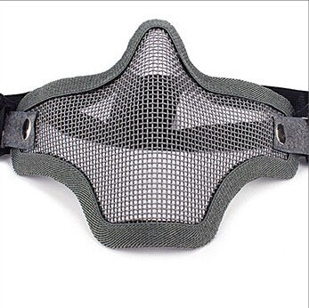 CS Seal Team Soldier Mesh Half Face Camouflage Wire Mask with Ear Cover for Cosplay