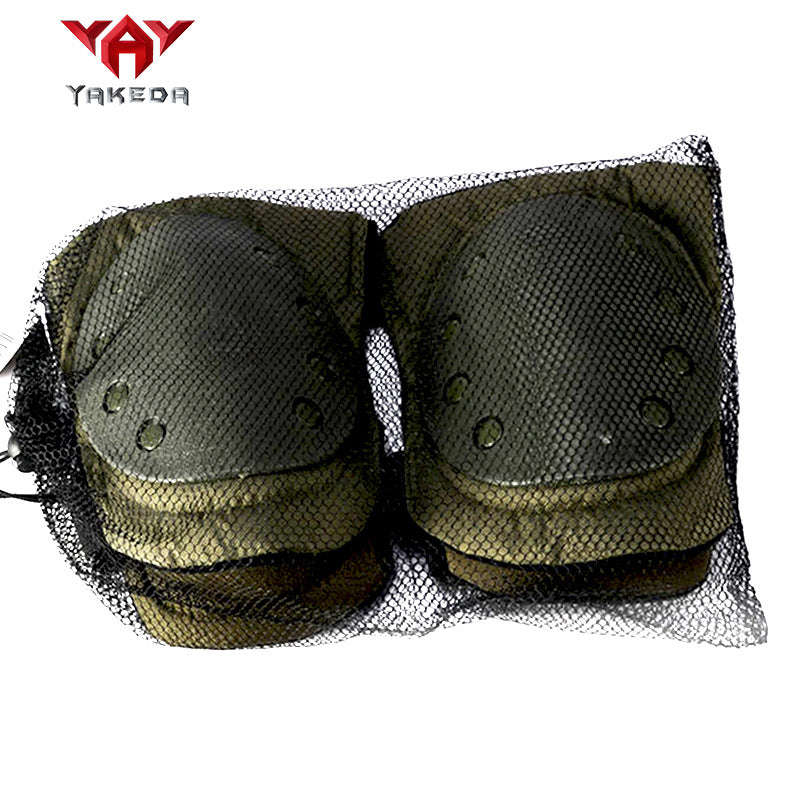 Outdoor Tactical Knee And Elbow Protection 4-Piece Set - Military Green & Black