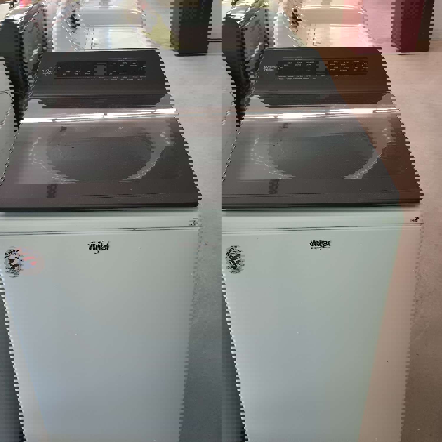 Whirlpool 4.8 cuft Top-load Washer and 7.4 cuft Dryer Set (Used)