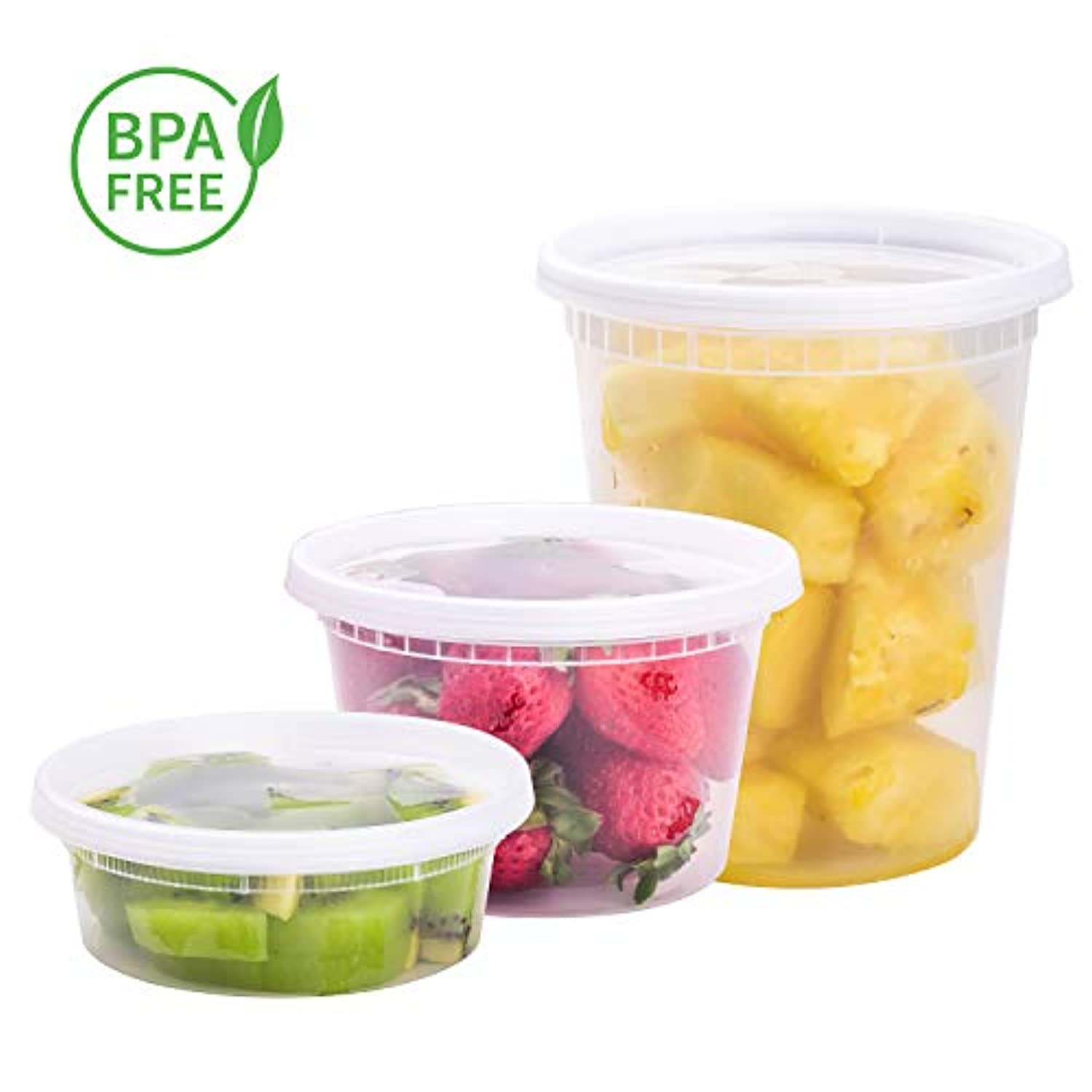 TashiBox Airtight Plastic Food Storage Containers (8 oz, 16 oz, 32 oz, 48 Sets) - BPA Free, Microwave/Dishwasher/Freezer Safe