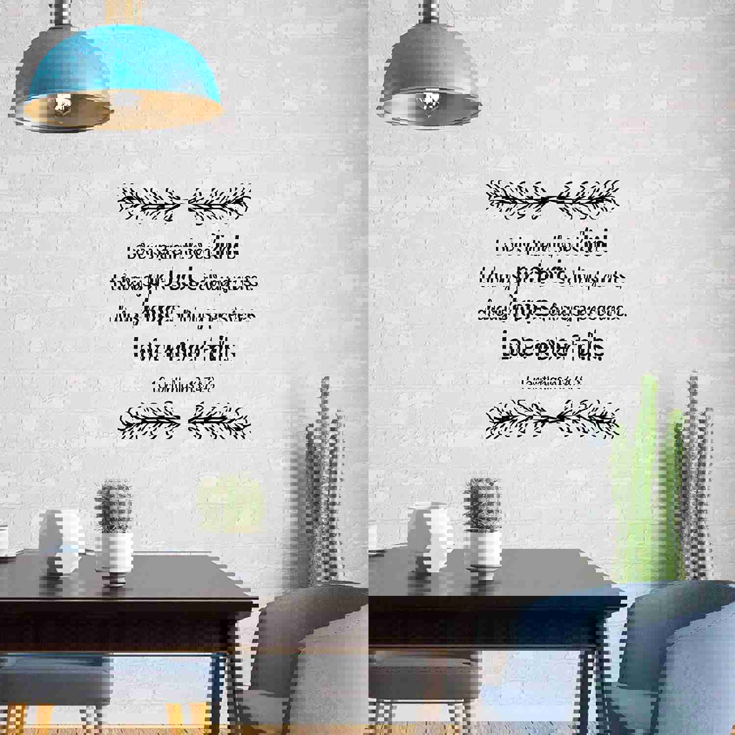 Religious Quotes Vinyl Wall Sticker - Love Is Patient Corinthians Bible Verse Decal