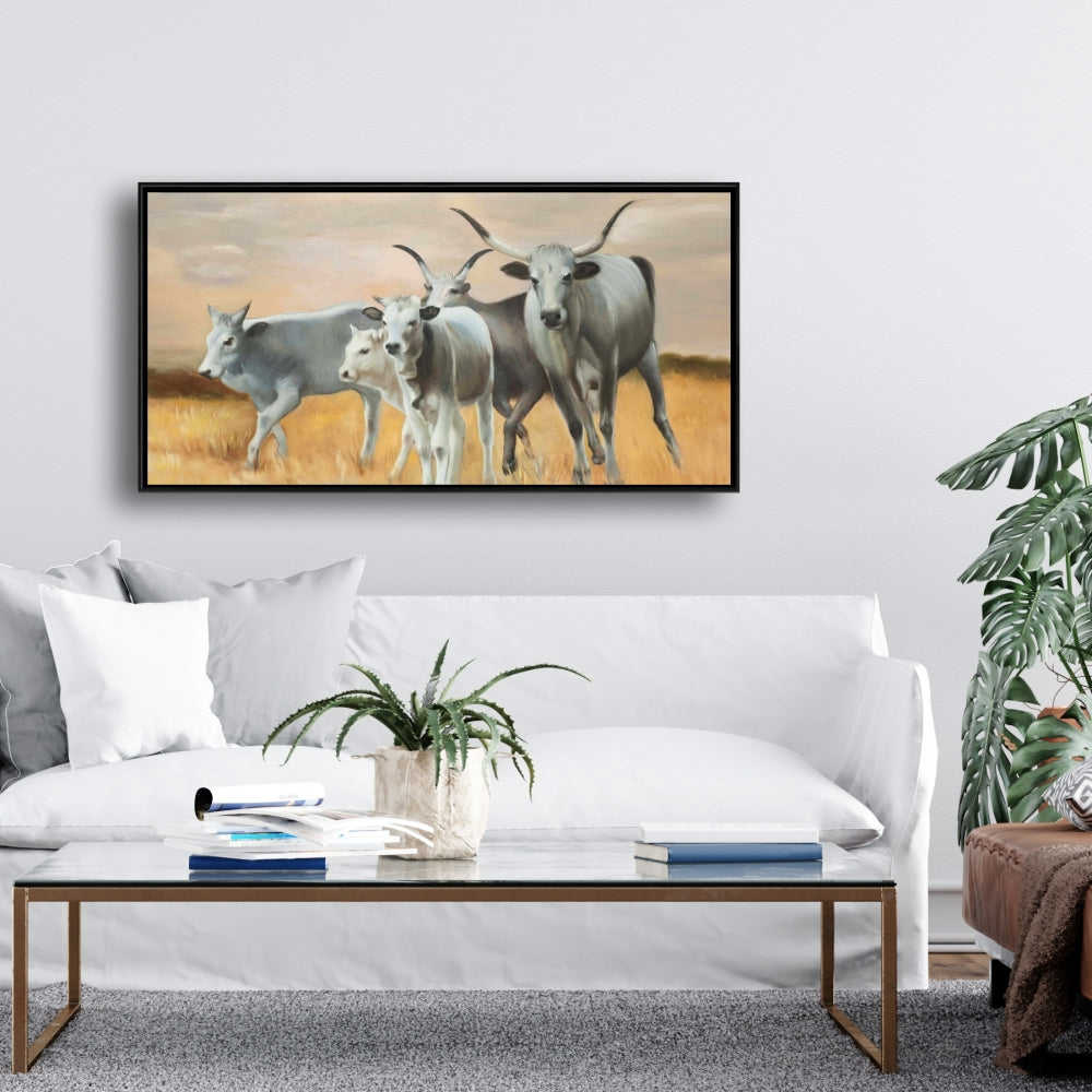Nguni Breeding Fine Art Gallery Wrapped Canvas 16x48