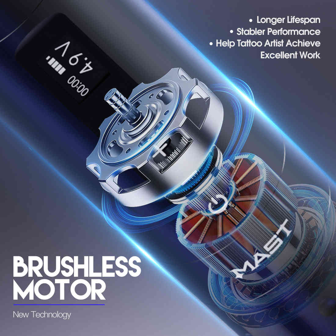MAST A2 Wireless Tattoo Pen Machine Kit With 5000mAh Extra Large Battery Capacity