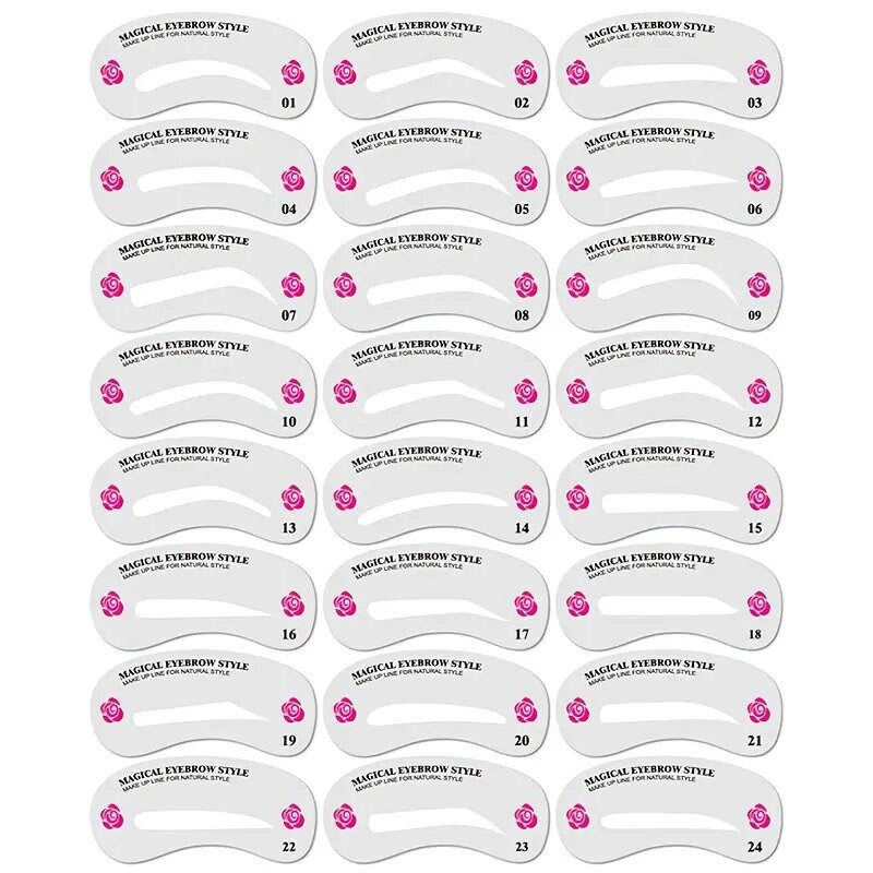 Eyebrow Template 24 Pattern Makeup Eyebrow Stencil Set