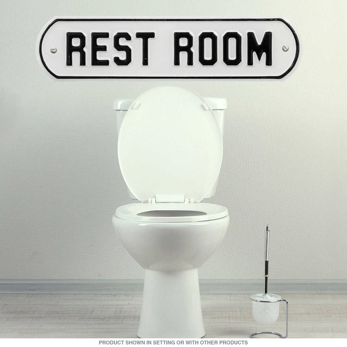 Rest Room Embossed Look Wall Decal