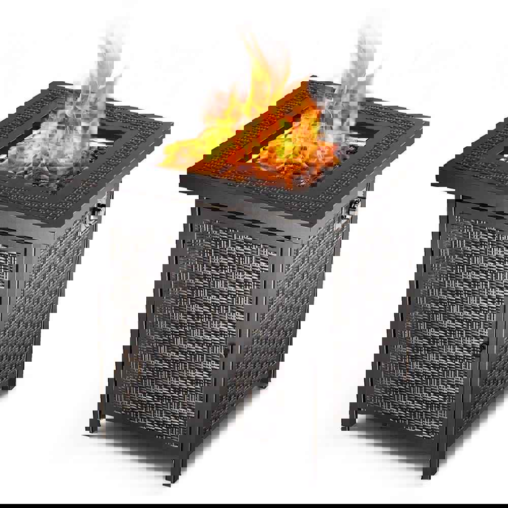 28 Square Outdoor Gas Fire Pit Table 48,000 BTU Propane