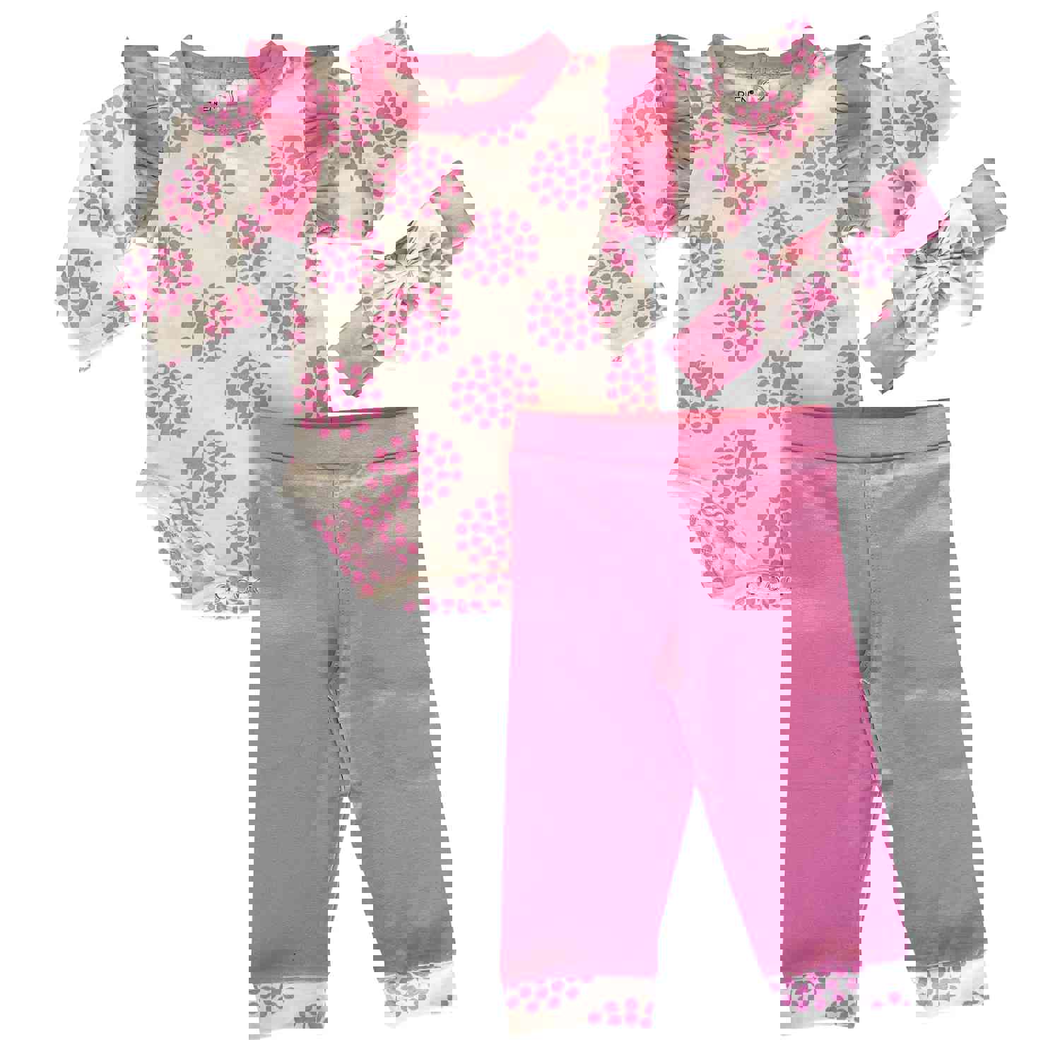 AnnLoren Baby Girls Pink Polka Dot 3-Piece Layette Gift Set