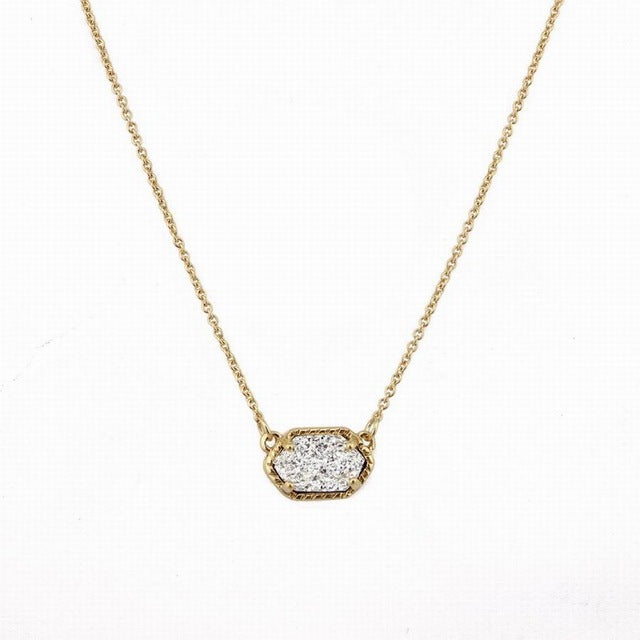 Fashion Oval Druzy Choker Pendant Necklace for Women