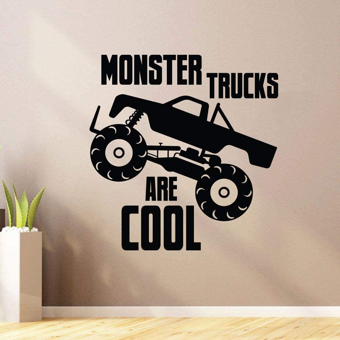 Monster Trucks Vinyl Wall Sticker - Cool Quotes Decal for Kids Room