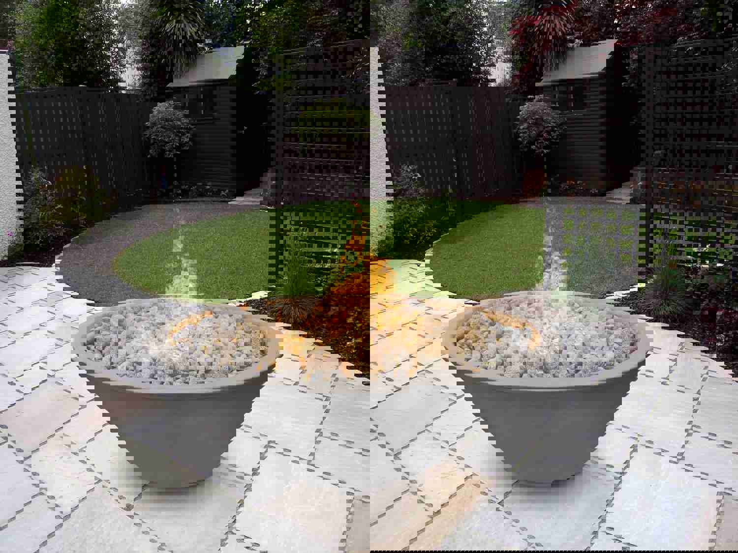 The Outdoor Plus 60 Cazo GFRC Narrow Ledge Liquid Propane Round Fire Pit