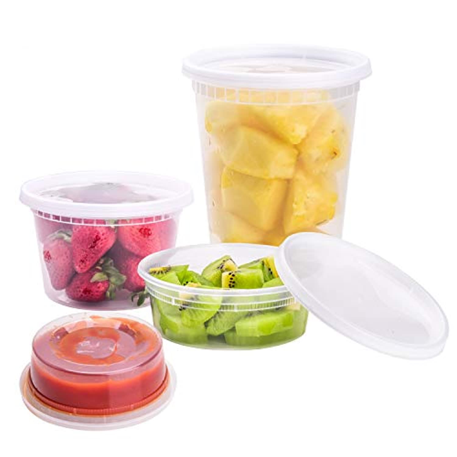 TashiBox Airtight Plastic Food Storage Containers (8 oz, 16 oz, 32 oz, 48 Sets) - BPA Free, Microwave/Dishwasher/Freezer Safe