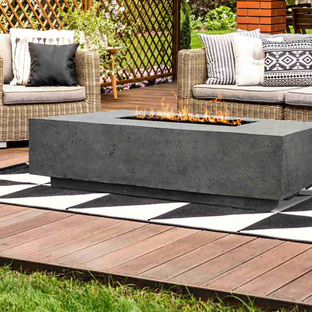 Tavola 4 Fire Table - Outdoor Gas Fire Pit with Lava Rocks
