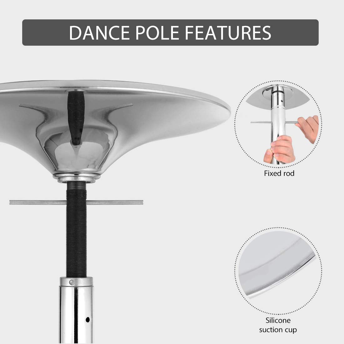 Professional Spinning Dancing Pole, 45mm Portable Dance Pole for Home Fitness