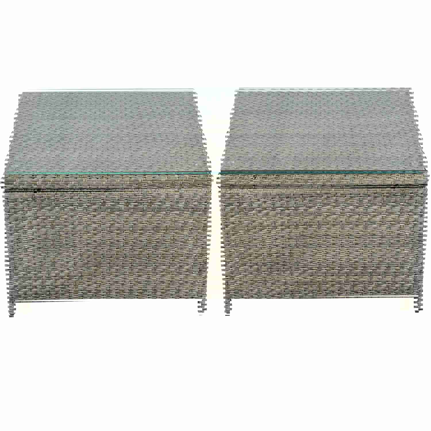 U_Style 5 Piece Rattan Sectional Seating Group with Cushions and Table