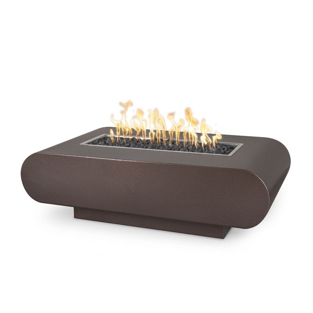 The Outdoor Plus 72 La Jolla Powder Coated Steel Rectangle Fire Pit Table