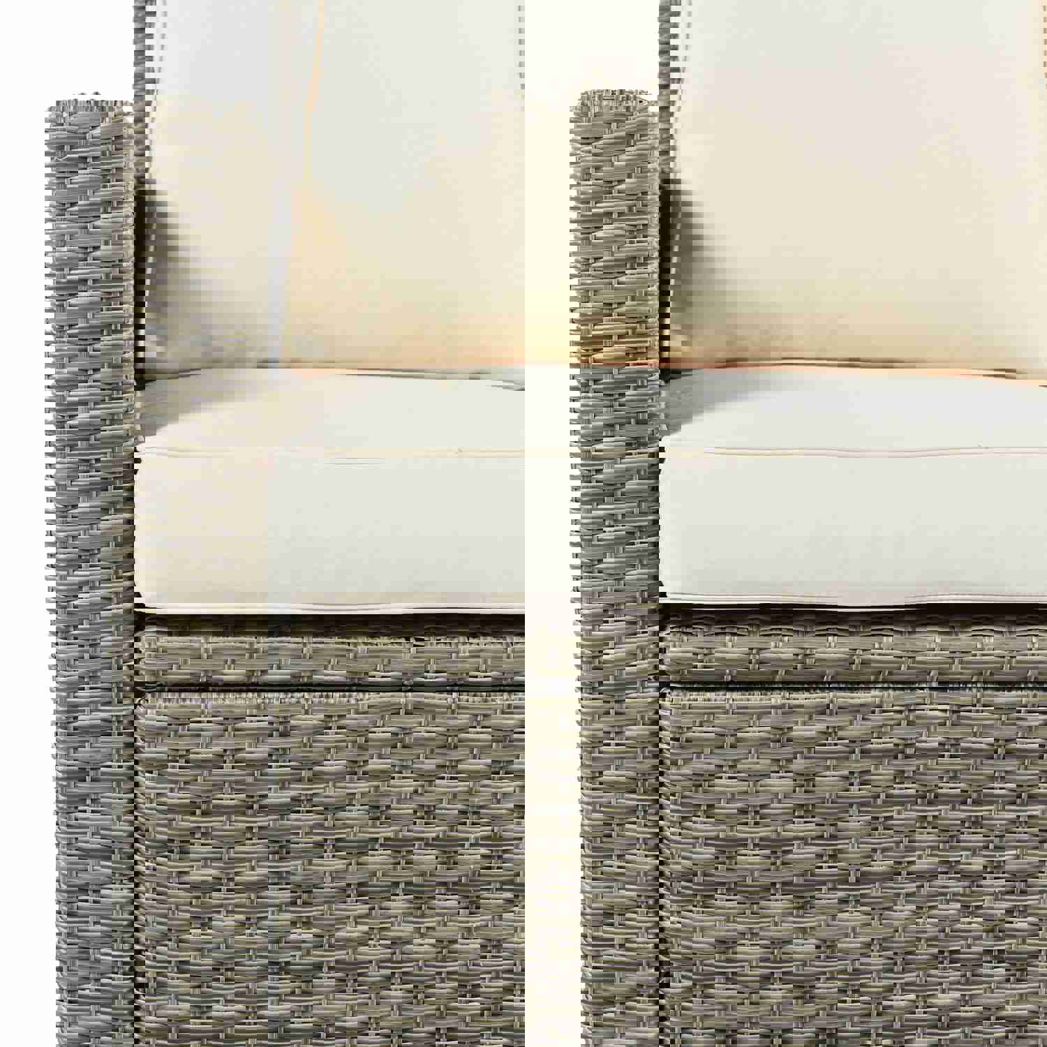 U_Style 5 Piece Rattan Sectional Seating Group with Cushions and Table