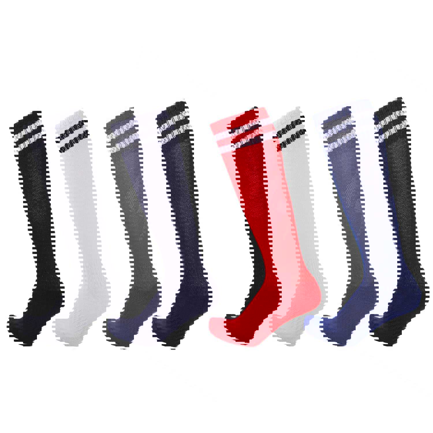 Kids Knee High Long Soccer Socks Cotton Compression Sport Team Socks 3/4 Pack