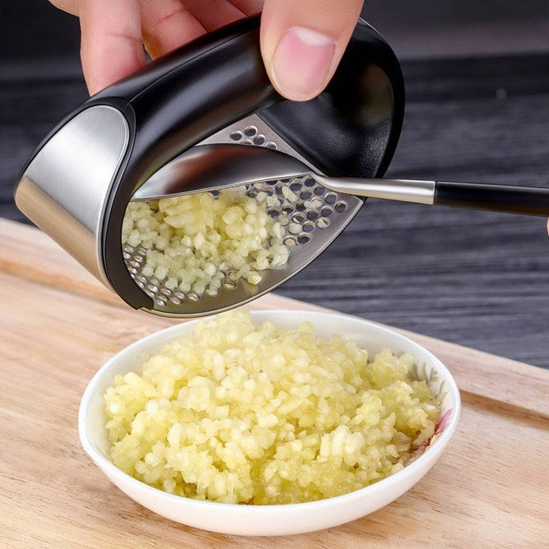 Stainless Steel Garlic Press - Easy to Use & Clean Kitchen Gadget