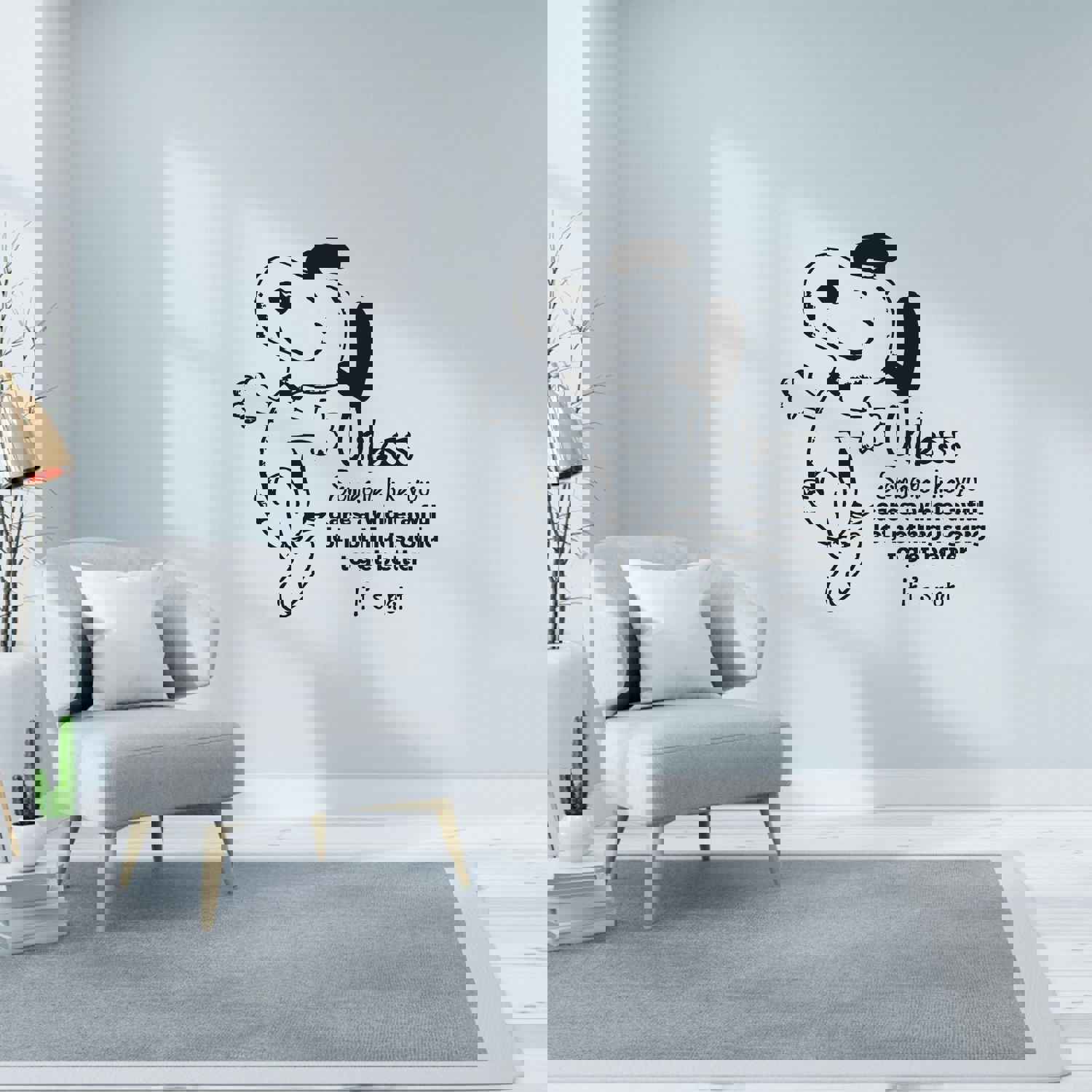 Snoopy Vinyl Wall Art Sticker Decal - Unless Someone Like You Cares A Whole Awful Lot