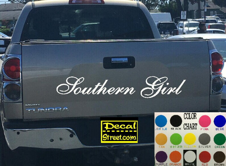 Southern Girl Tailgate Die Cut Vinyl Decal Sticker for Diesel Truck SUV