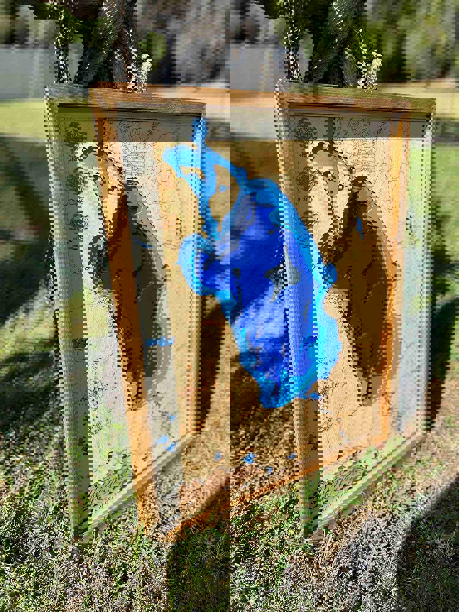 Custom 3D Lake George Wood Map - Handmade & Engraved in Florida