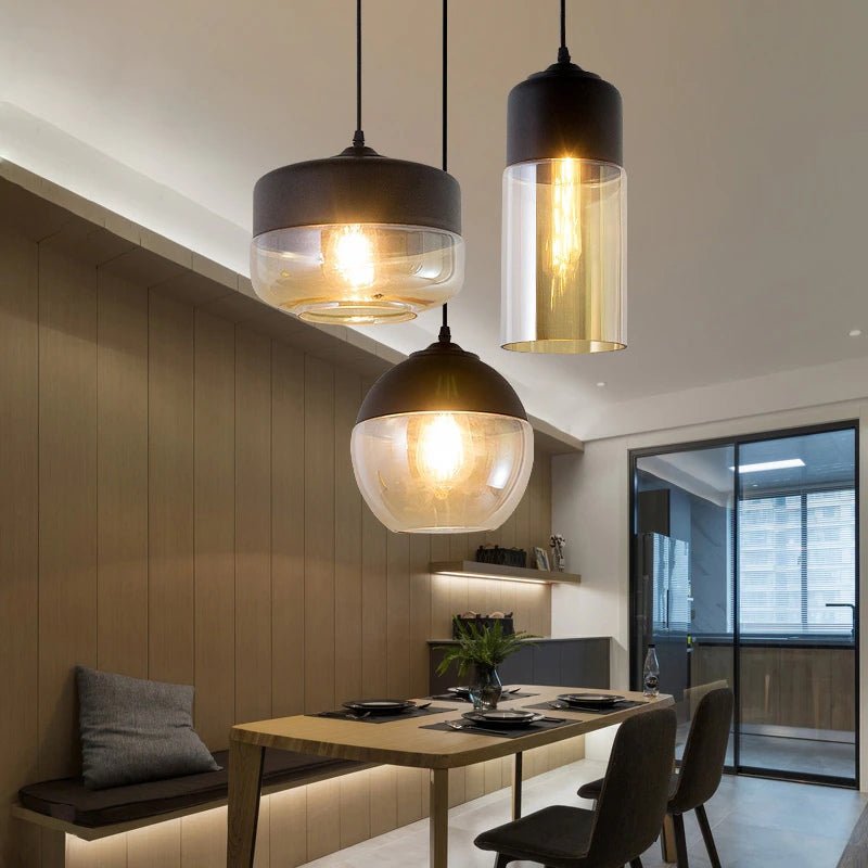 MIRODEMI® Modern Loft Hanging Glass Pendant Lamp for Kitchen, Restaurant, Bar, Living Room, Bedroom
