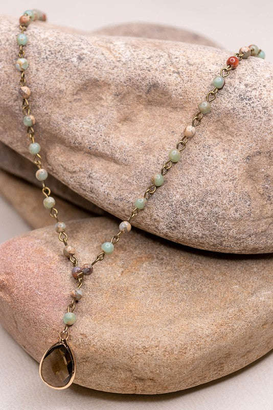 FAYE IMPERIAL JASPER NECKLACE - Adjustable Multilayer Crystal Jewelry