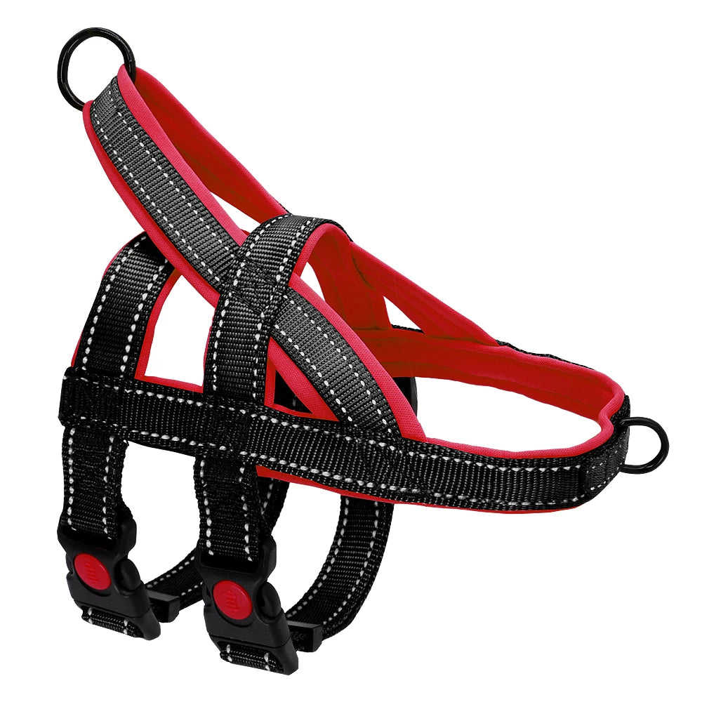 No Pull Nylon Dog Harness Reflective Adjustable Vest for Medium & Large Dogs
