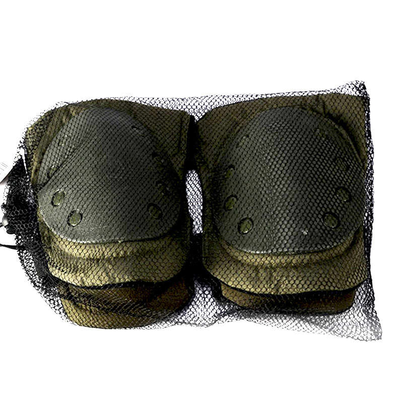 Outdoor Tactical Knee And Elbow Protection 4-Piece Set - Military Green & Black