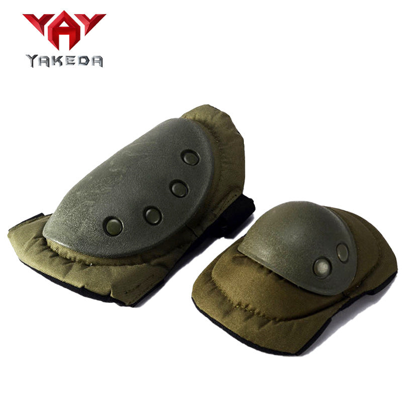 Outdoor Tactical Knee And Elbow Protection 4-Piece Set - Military Green & Black