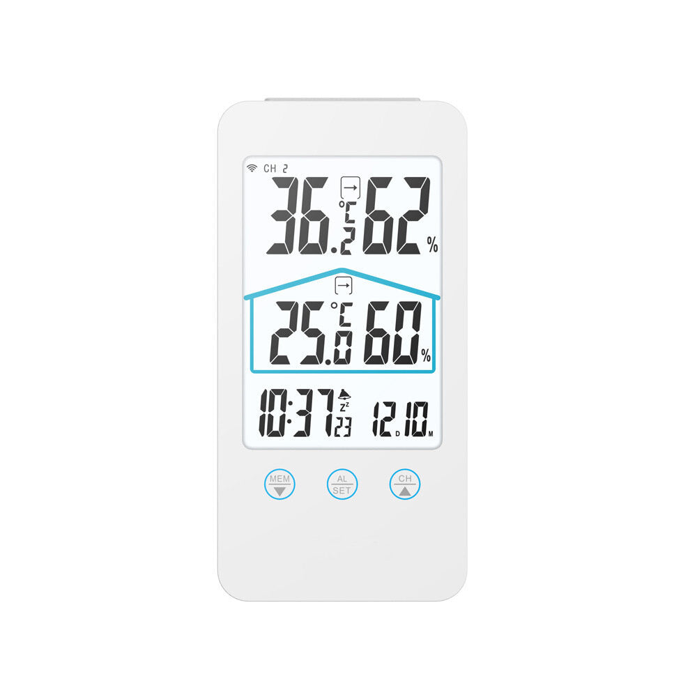 Wireless Weather Station Alarm Clock Thermometer Hygrometer for Indoor & Outdoor Use