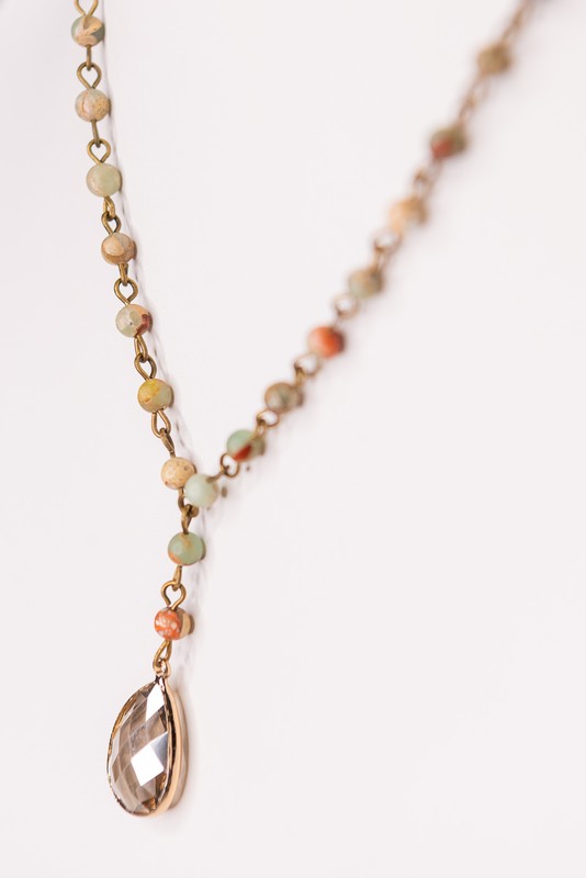 FAYE IMPERIAL JASPER NECKLACE - Adjustable Multilayer Crystal Jewelry