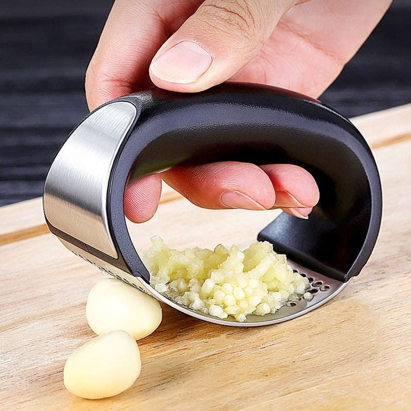 Stainless Steel Garlic Press - Easy to Use & Clean Kitchen Gadget