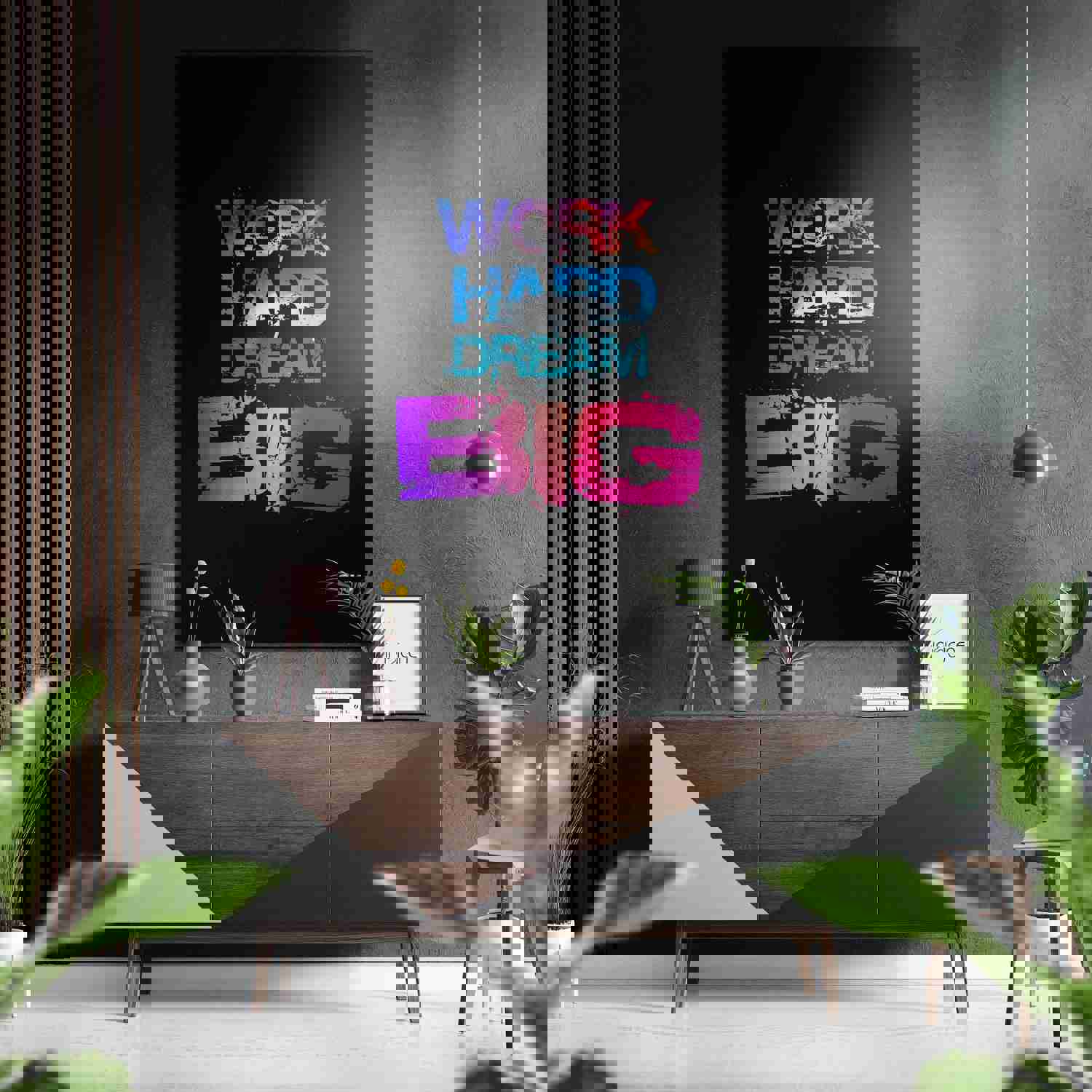 Work Hard Dream Big Brushed Aluminium Dibond Wall Art