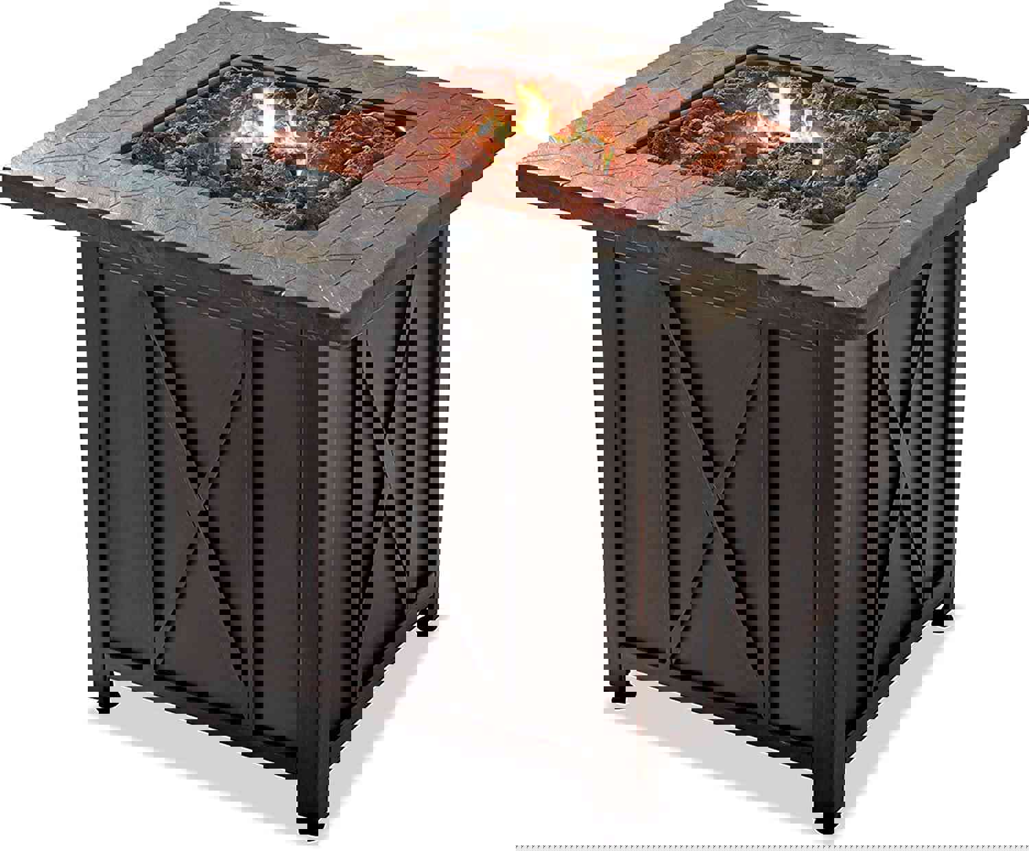 Endless Summer 30 Inch Square Propane Gas Outdoor Fire Pit Table