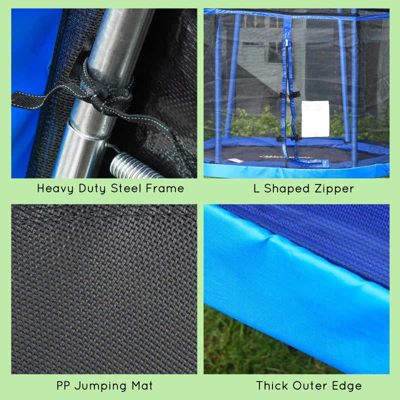 Outsunny 7FT Kids Trampoline with Safety Net Enclosure for Indoor/Outdoor Fun