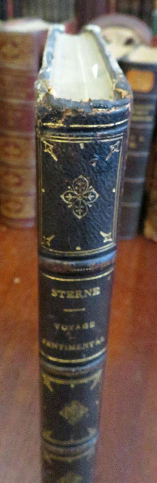 Sentimental Voyage by Laurence Sterne - 1850s French Illustrated Leather Book