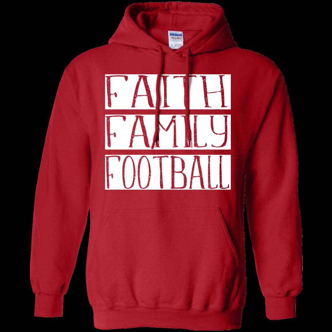 Faith, Family, Football Hoodie - Plush Pullover for Casual Comfort