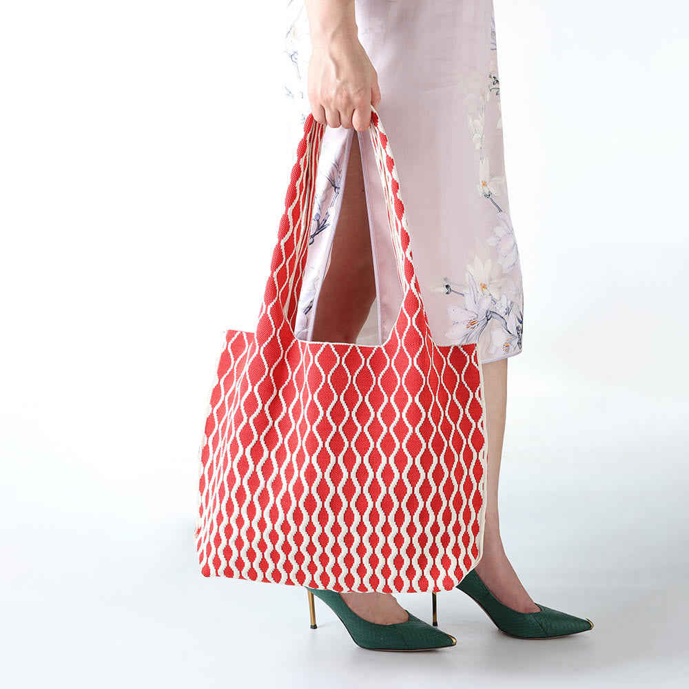 Women Knitted Handbag - Large Capacity Simple Shoulder Bag