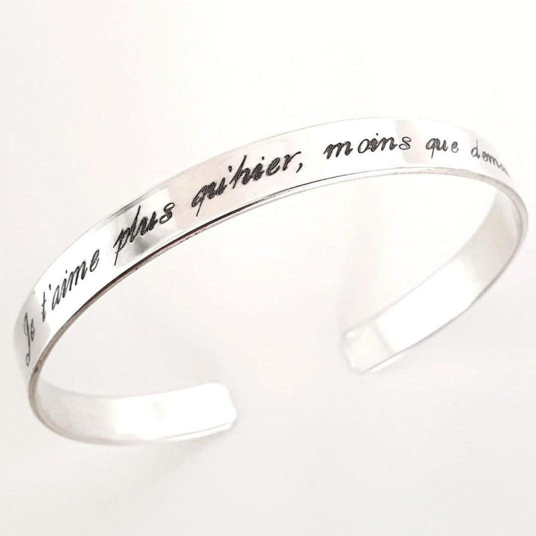 Je Taime Love Bracelet - Personalized Sterling Silver Engraved Gift