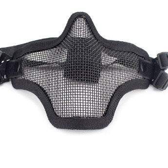 CS Seal Team Soldier Mesh Half Face Camouflage Wire Mask with Ear Cover for Cosplay