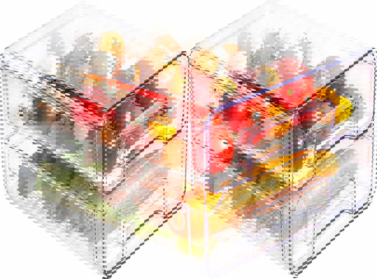 CoopBenPT 32 Grid Egg Holder for Refrigerator - Double Layer Egg Basket with Lids, Multifunctional Food Organizer