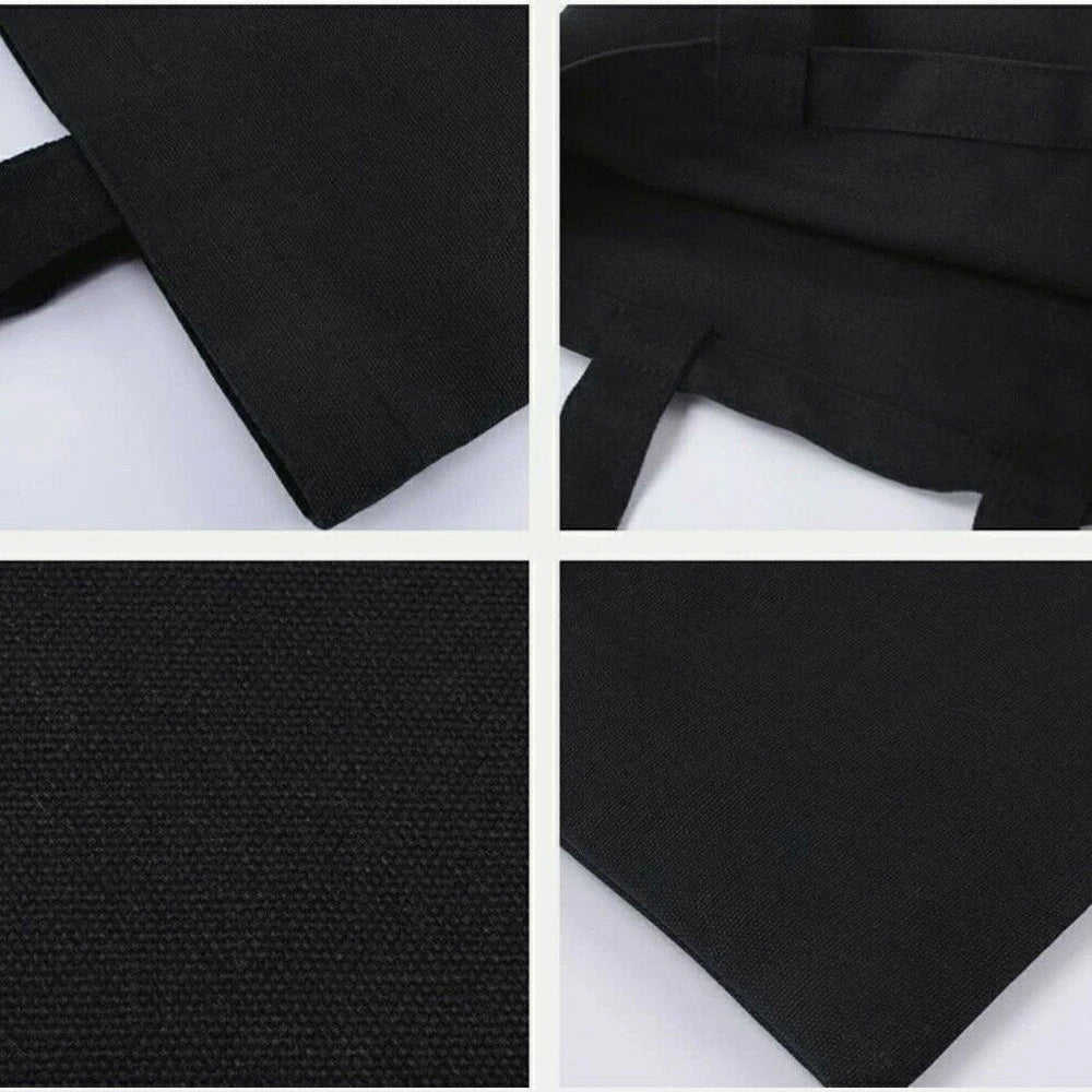 Women's Fashion Canvas Shopping Bag with White Picture Print - Large Capacity Reusable Tote Shoulder Bag