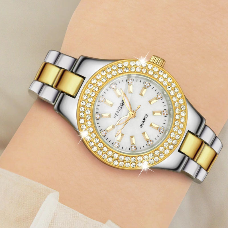 New Women's Watch: Korean Trend Full Diamond Waterproof Fashion Quartz Steel Belt Watch