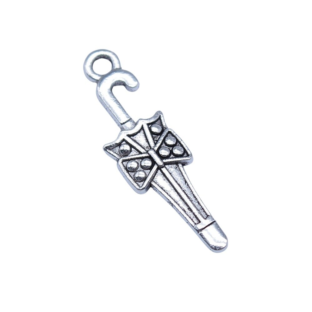 20pcs Antique Silver Umbrella Charms for DIY Jewelry Making