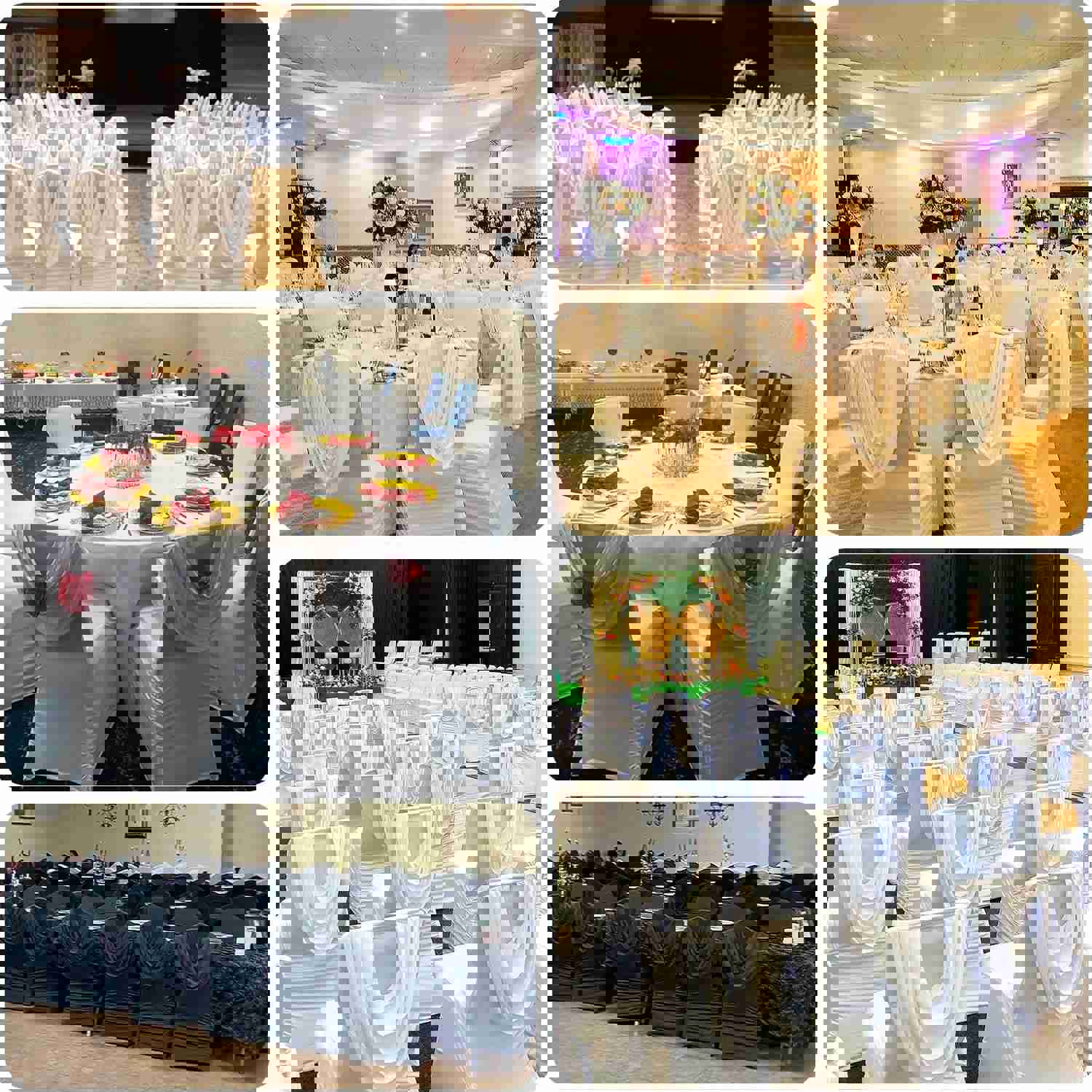 White Ruched Swag Back Spandex Fitted Banquet Chair Cover With Foot Pockets