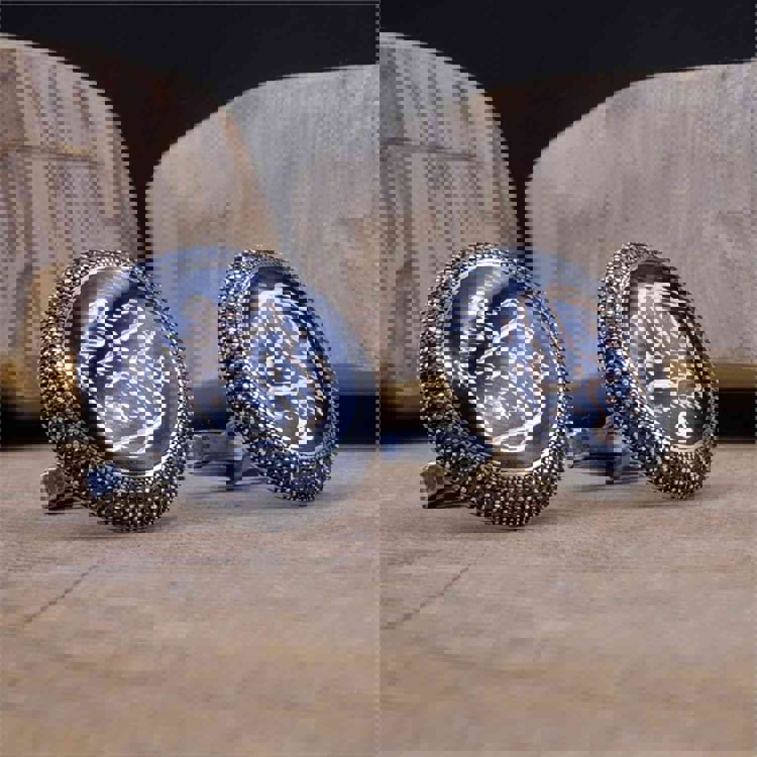 Personalized Round Name Silver Cufflinks for Men - Wedding Gifts, Groom & Best Man Cufflinks