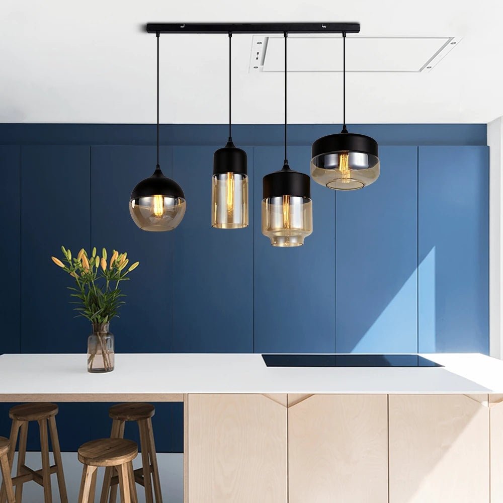 MIRODEMI® Modern Loft Hanging Glass Pendant Lamp for Kitchen, Restaurant, Bar, Living Room, Bedroom