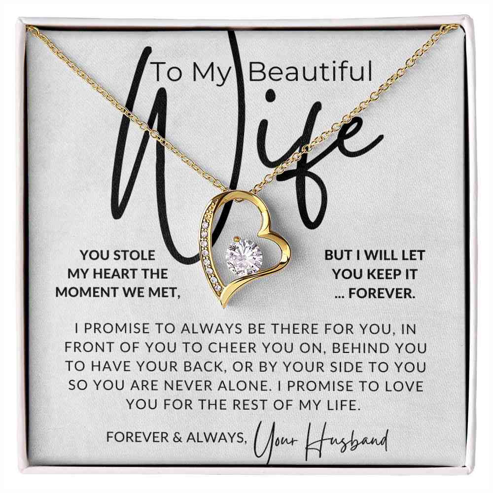 You Stole My Heart - Open-Heart Pendant Necklace for Wife
