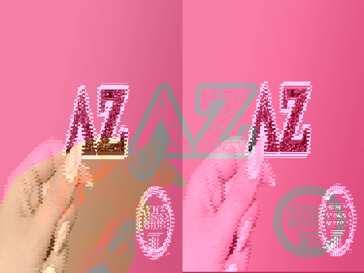 Delta Zeta Sorority Vinyl Sticker - Pink Sequin Decal